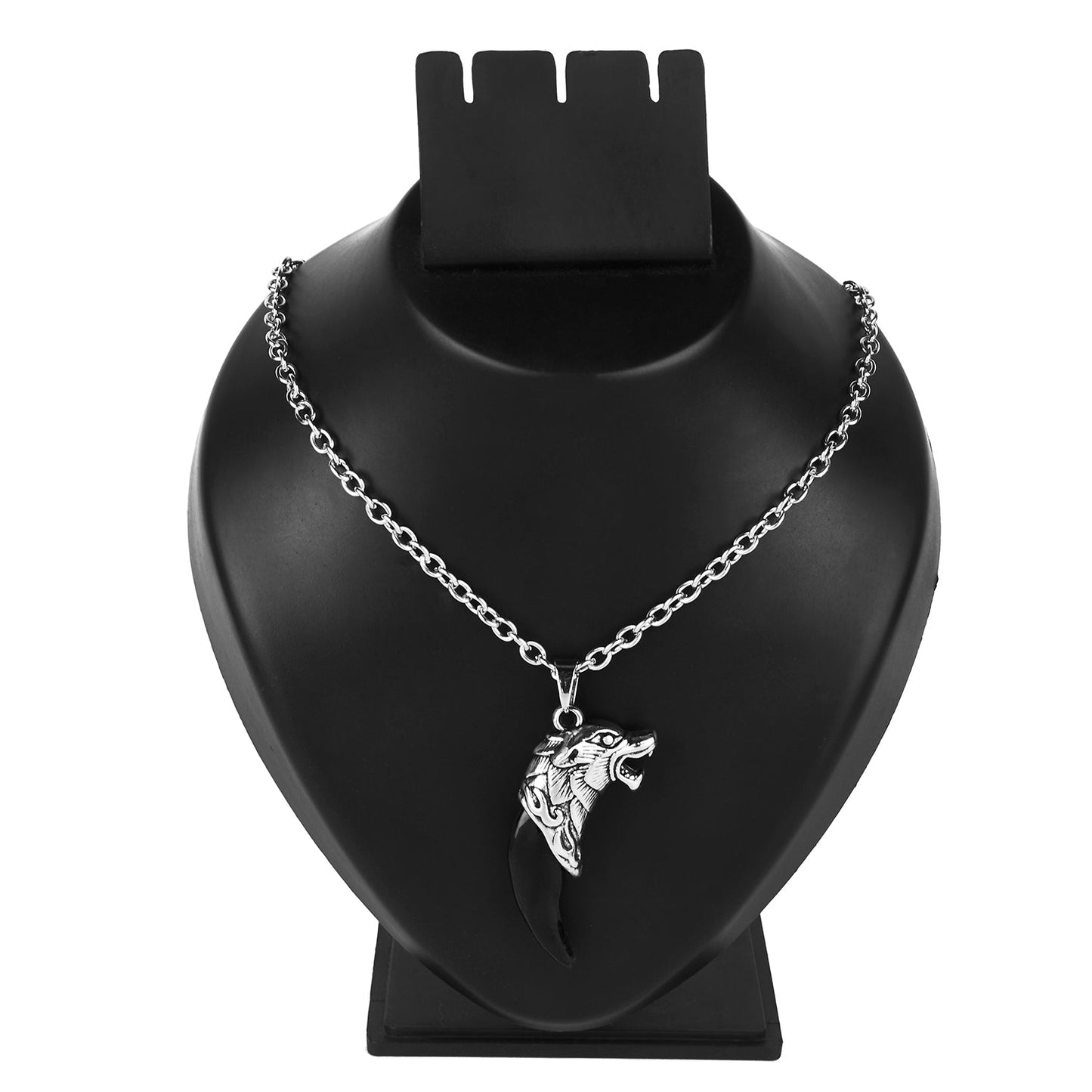 Stainless Steel Silver Plated Punk Gothic Designer Stylish Hip Hop Lion Claw Pendant Necklace for Men and Boys (SJ_2842)