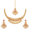 18K Antique Gold Plated One Gram Bridal Jewellery  Combo Necklace Set with Tikka and Earrings for Women (SJ_2866)
