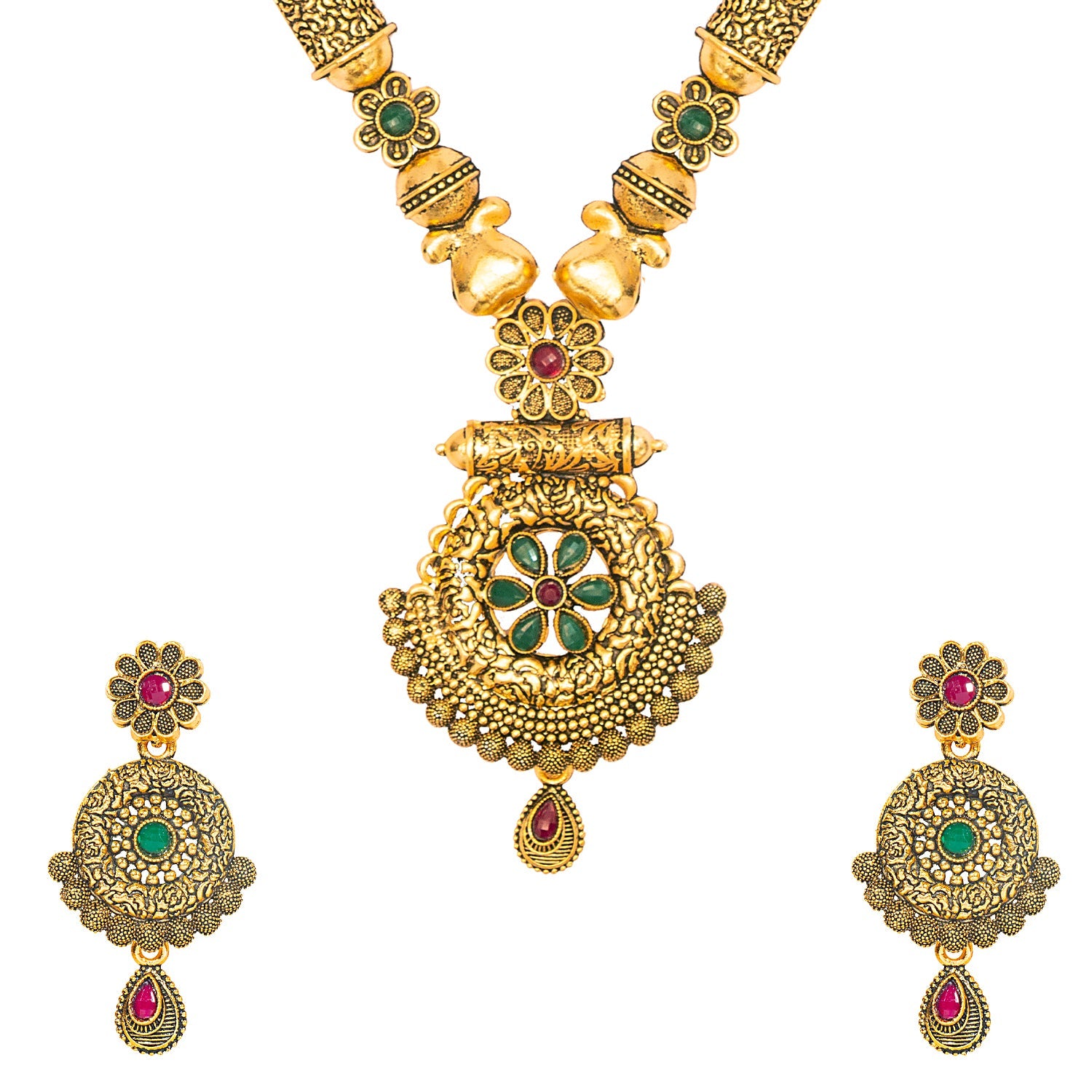 Shining Jewel Traditional Antique Gold Plated Designer Stylish Traditi