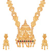 Shining Jewel Traditional Gold Plated Godess Lakshmi Temple Jewellery Designer Stylish Traditional Long Bridal Jewellery Necklace Set for Women (SJ_2972)