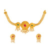 Shining Jewel Designer Gold Plated Stylish Traditional Ethnic Thushi Choker Necklace Jewellery Set for Women (SJ_2978)