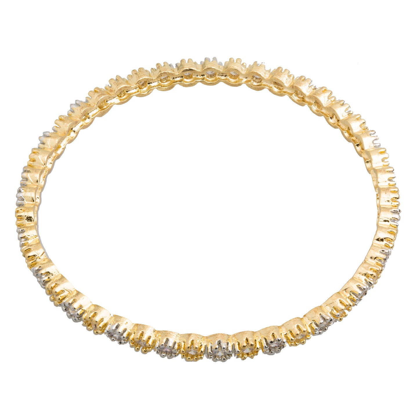 Two Tone Plated Solitaire Bangles For Women (SJ_3000)