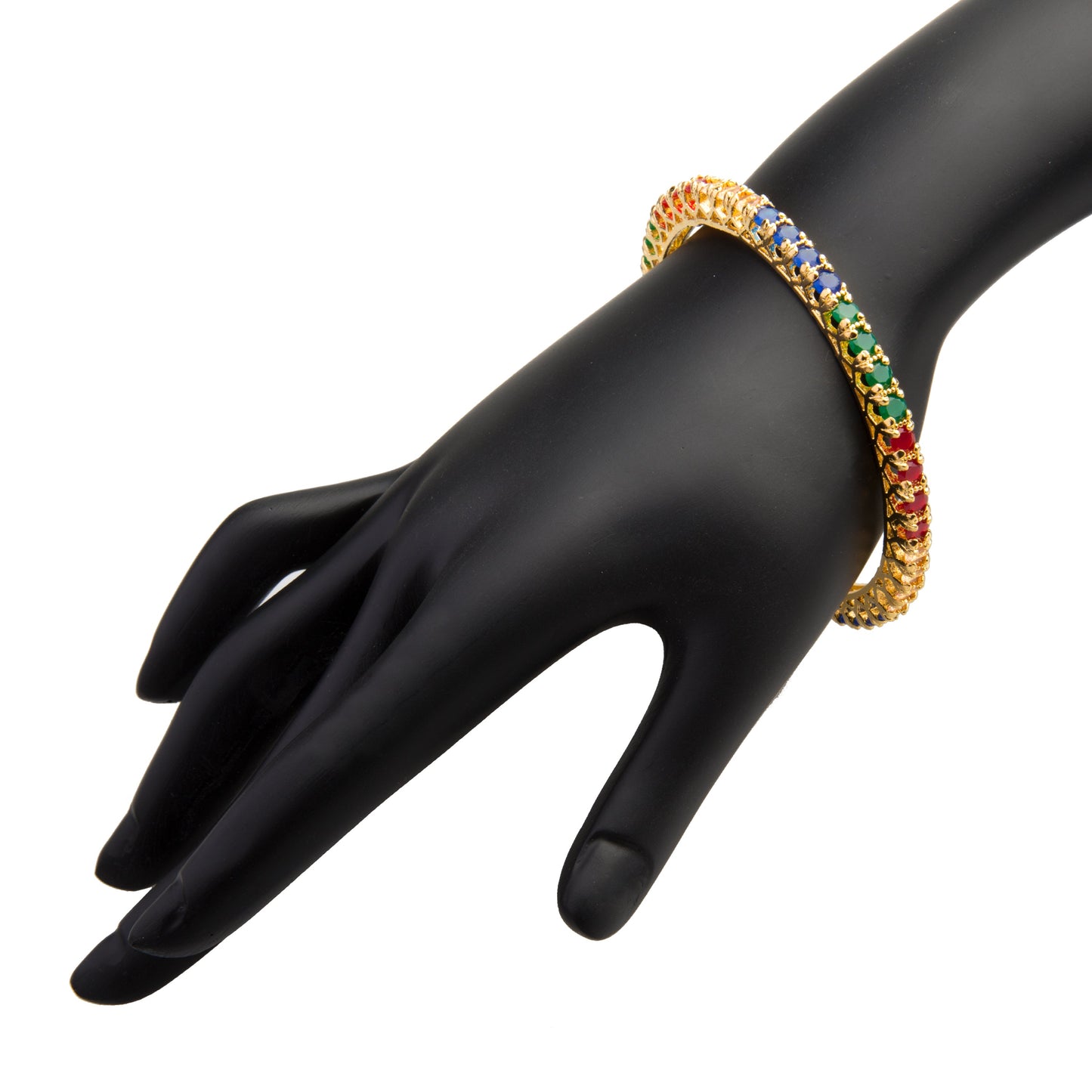 24K Gold Plated Solitaire Bangles For Women (SJ_3003)