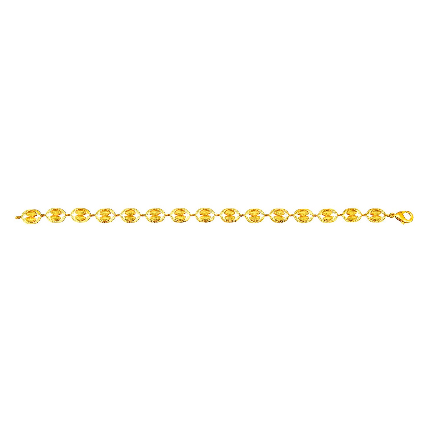 24K Gold Link Bracelet For Women (SJ_3103) - Shining Jewel