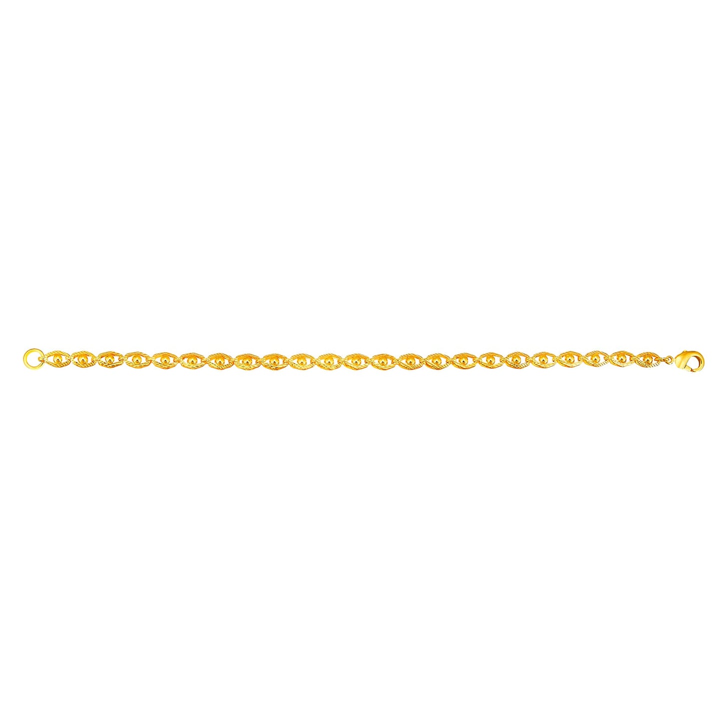 24K Gold Link Bracelet For Women (SJ_3104) - Shining Jewel