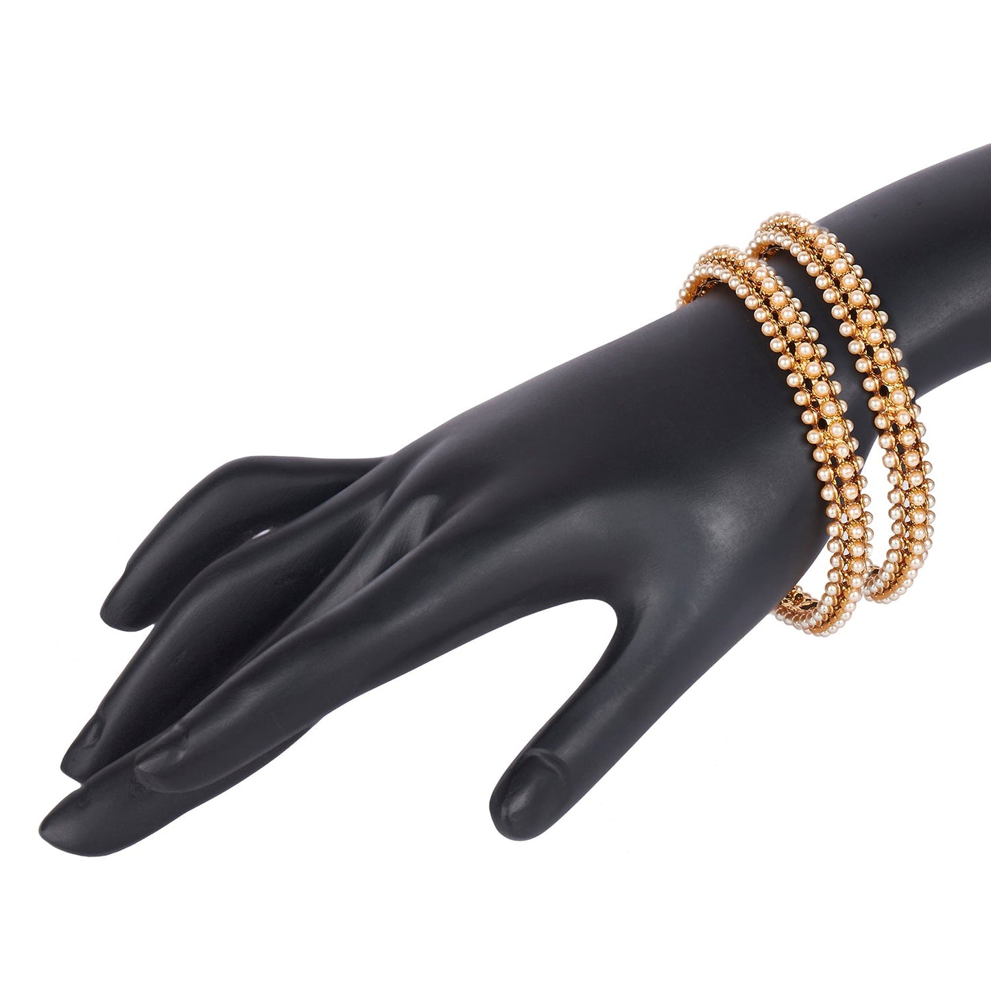 Traditional 22K Gold Pearl Bangles for Women (Pack of 2) (SJ_3257)