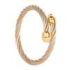 Three Tone Rose Gold,Gold & Silver Plated Designer Imported Flexible Rope Style Kada Bangle for Men & Women (SJ_3264) - Shining Jewel