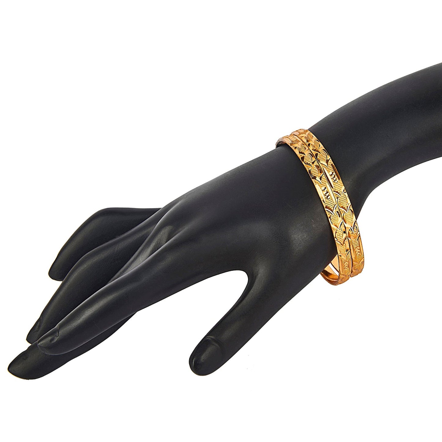 24K Fine Gold Plated Traditional Designer Bangles for Women (Pack of 4) SJ_3274