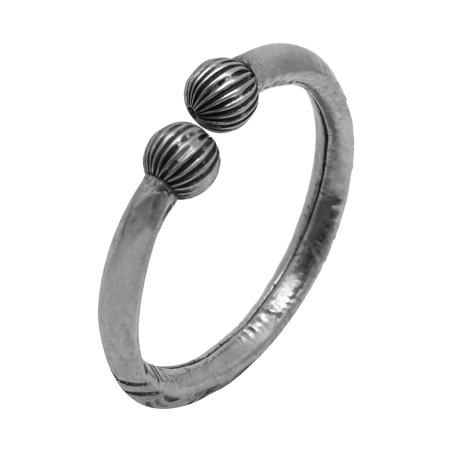 Gunmetal Black Silver Plated Oxidised Partywear Cuff Bracelet Kada Bangle for Girls, Teens & Women (SJ_3293)