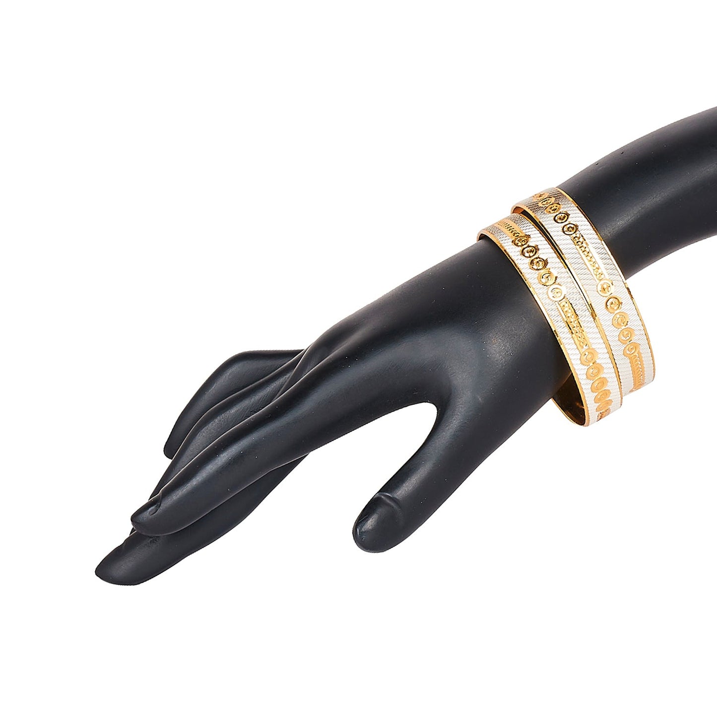 Two Tone Gold & Silver Plated Traditional Designer Bangles for Women (Pack of 2) SJ_3298