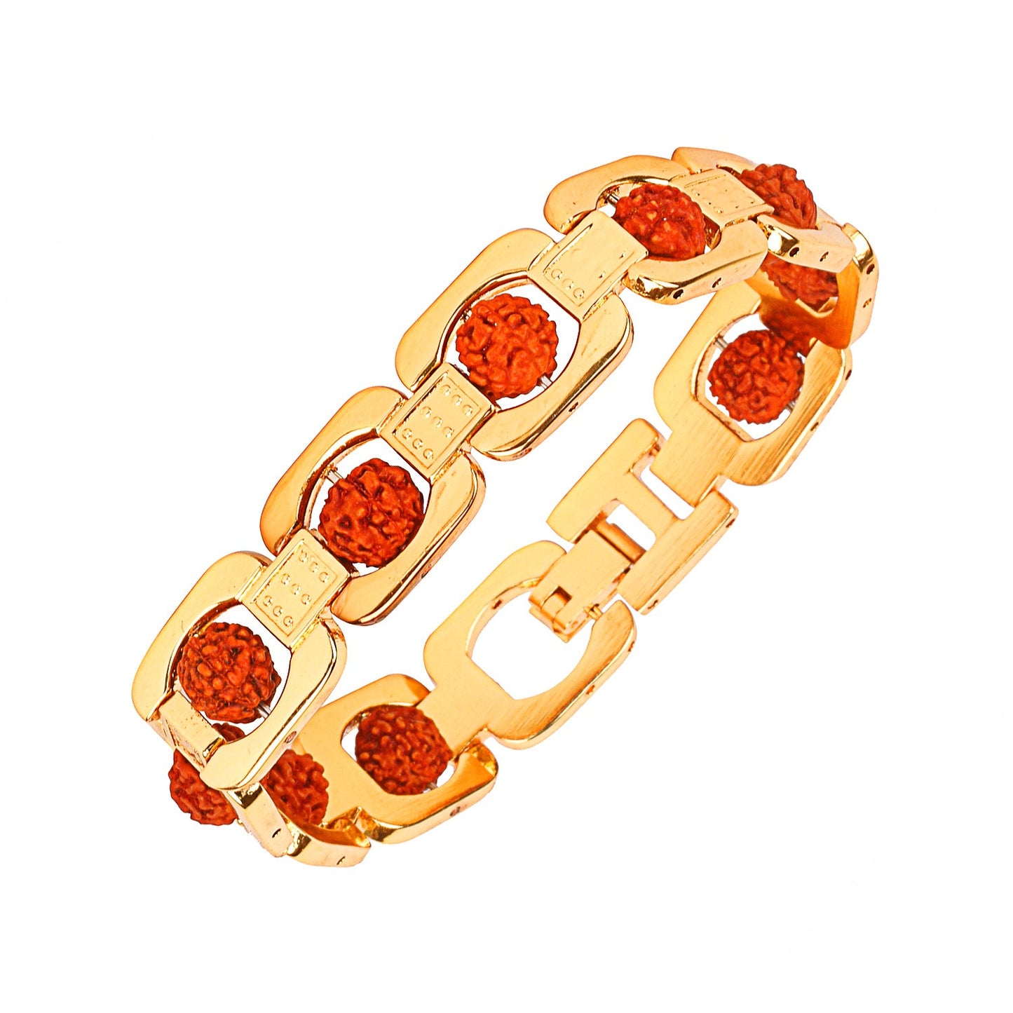 24K Gold Healing and Powerful Rudraksha Shiva Adjustable Bracelet for Men (SJ_3319)