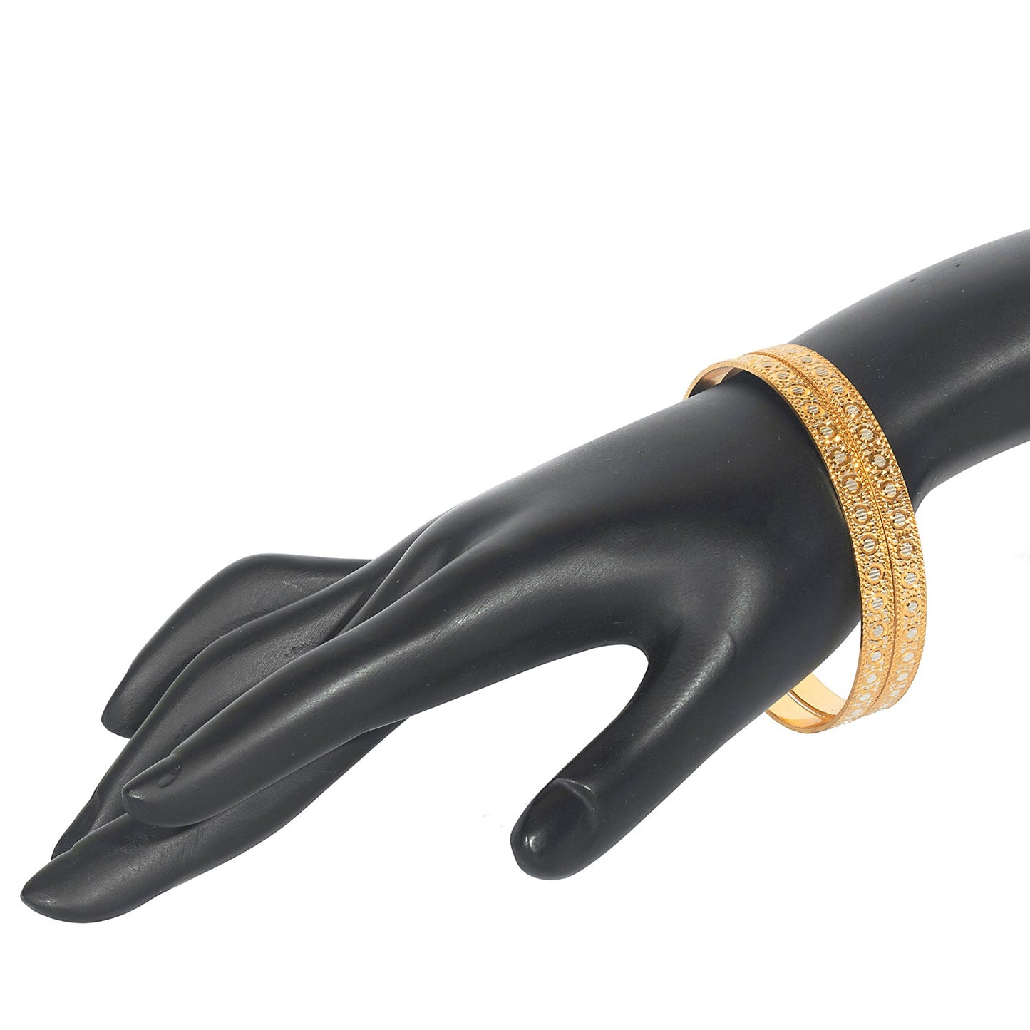 Shining Jewel Two Tone Gold & Silver Plated Traditional Designer Bangles for Women (Pack of 4) SJ_3387_2.8