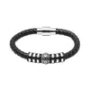 Braided Designer Stainless Steel and Leather Bracelet for Men, Boys (SJ_3390)