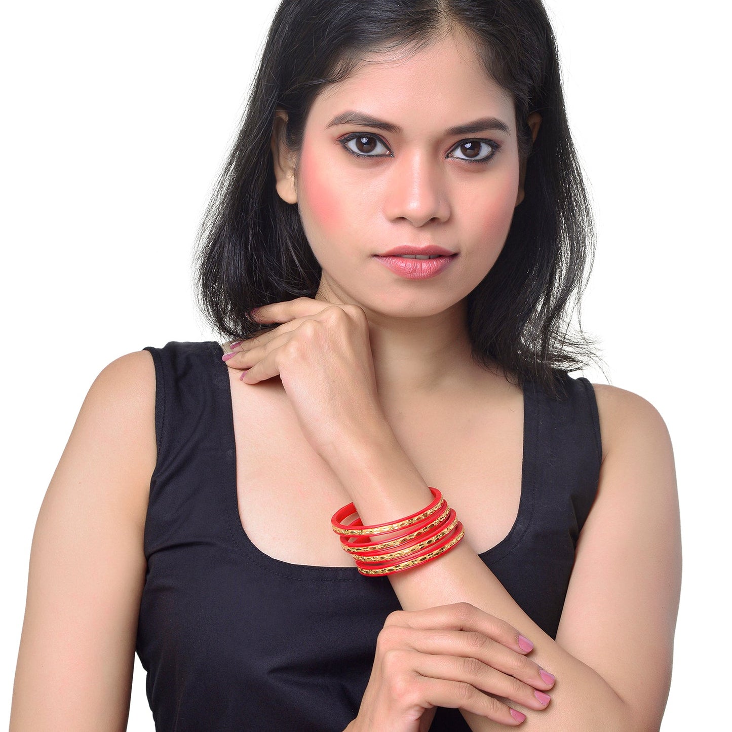 Fashion Gold Plated Traditional Designer Bangles for Women (Pack of 4) SJ_3428
