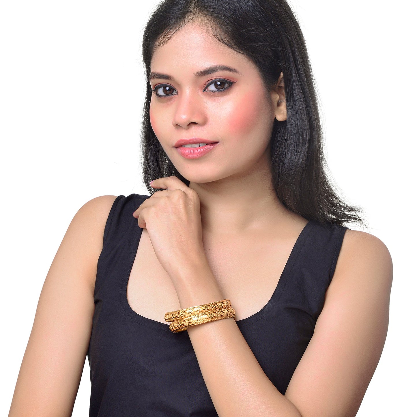 Shining Jewel Fashion Gold Plated Traditional Designer Bangles for Women (Pack of 2) SJ_3432