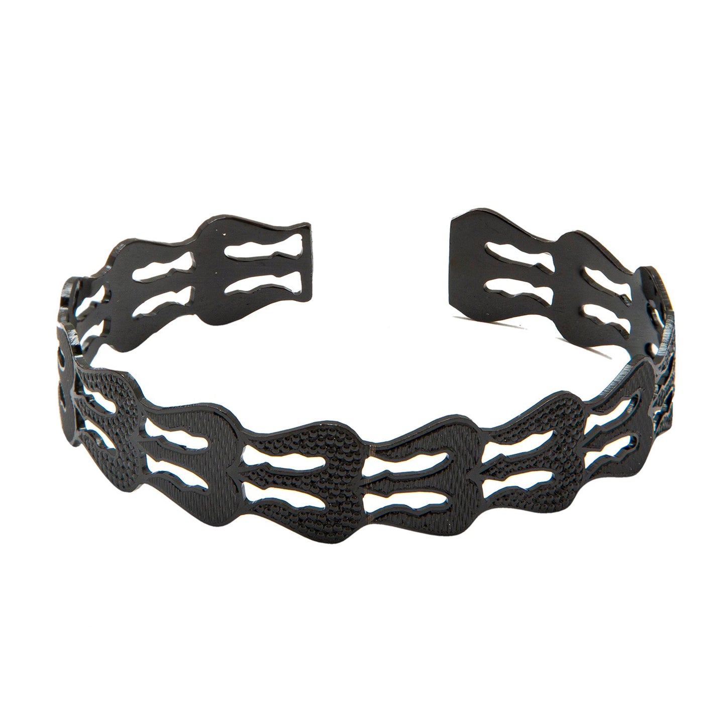 Shining Jewel - By Shivansh Rose Black Oxidised Plated Healing and Powerful Trishul Shiva Adjustable Kada for Men (SJ_3445_BK)