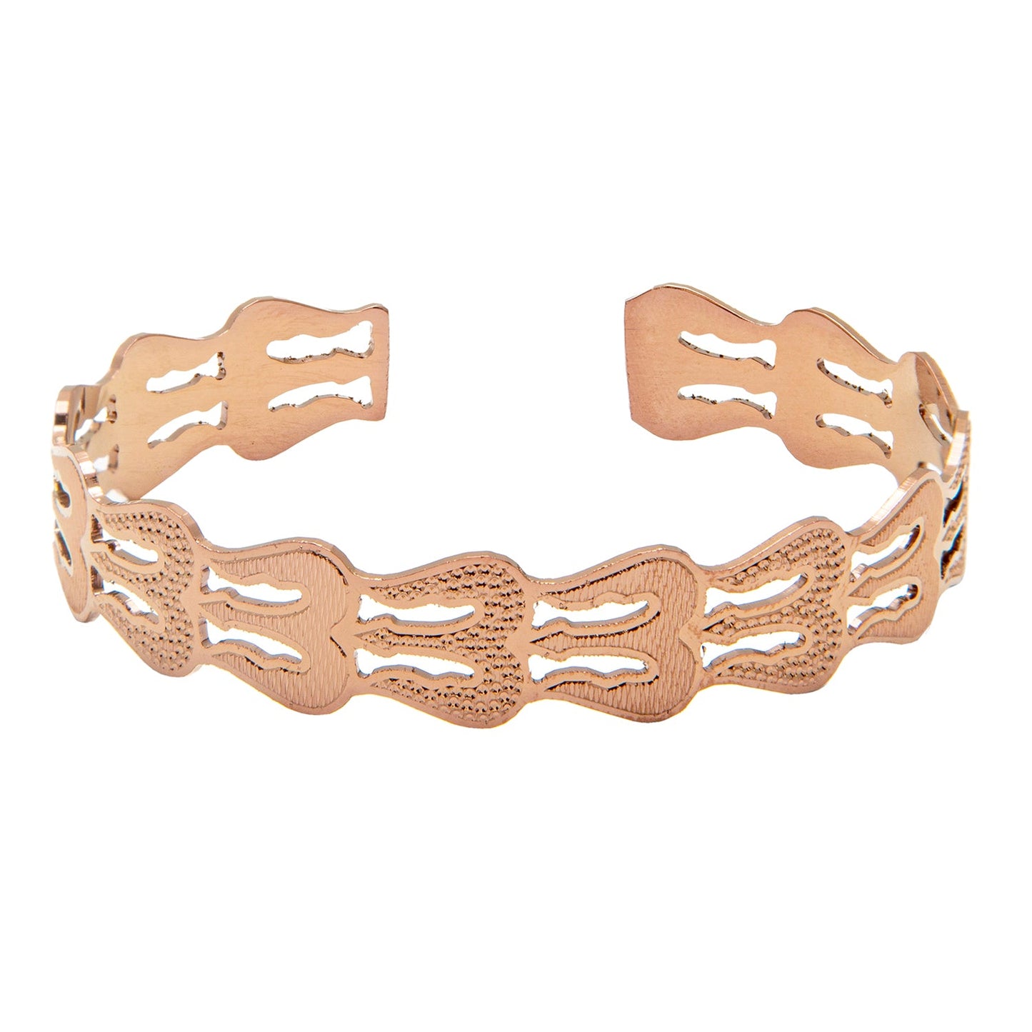 Shining Jewel - By Shivansh Rose Gold Plated Healing and Powerful Trishul Shiva Adjustable Kada for Men (SJ_3445_RG)