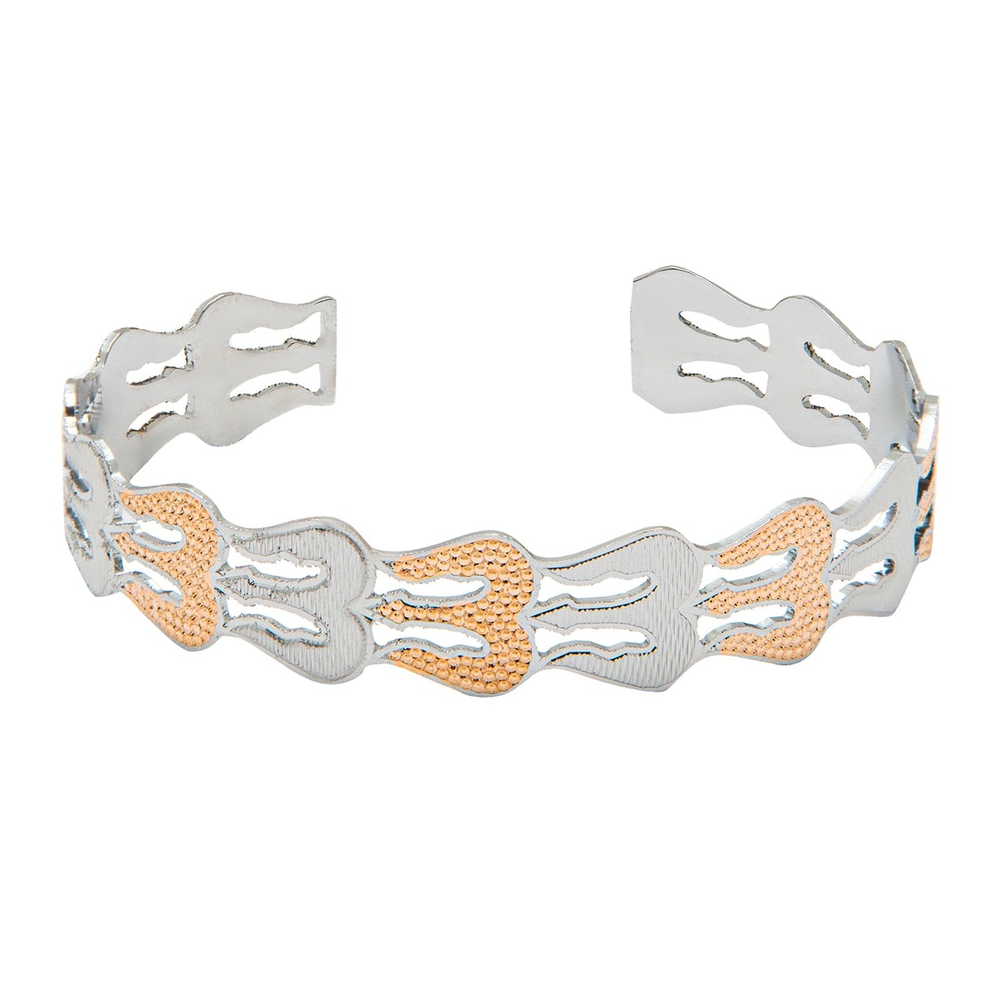 Shining Jewel - By Shivansh Rose Gold Plated Healing and Powerful Trishul Shiva Adjustable Kada for Men (SJ_3445_RS)