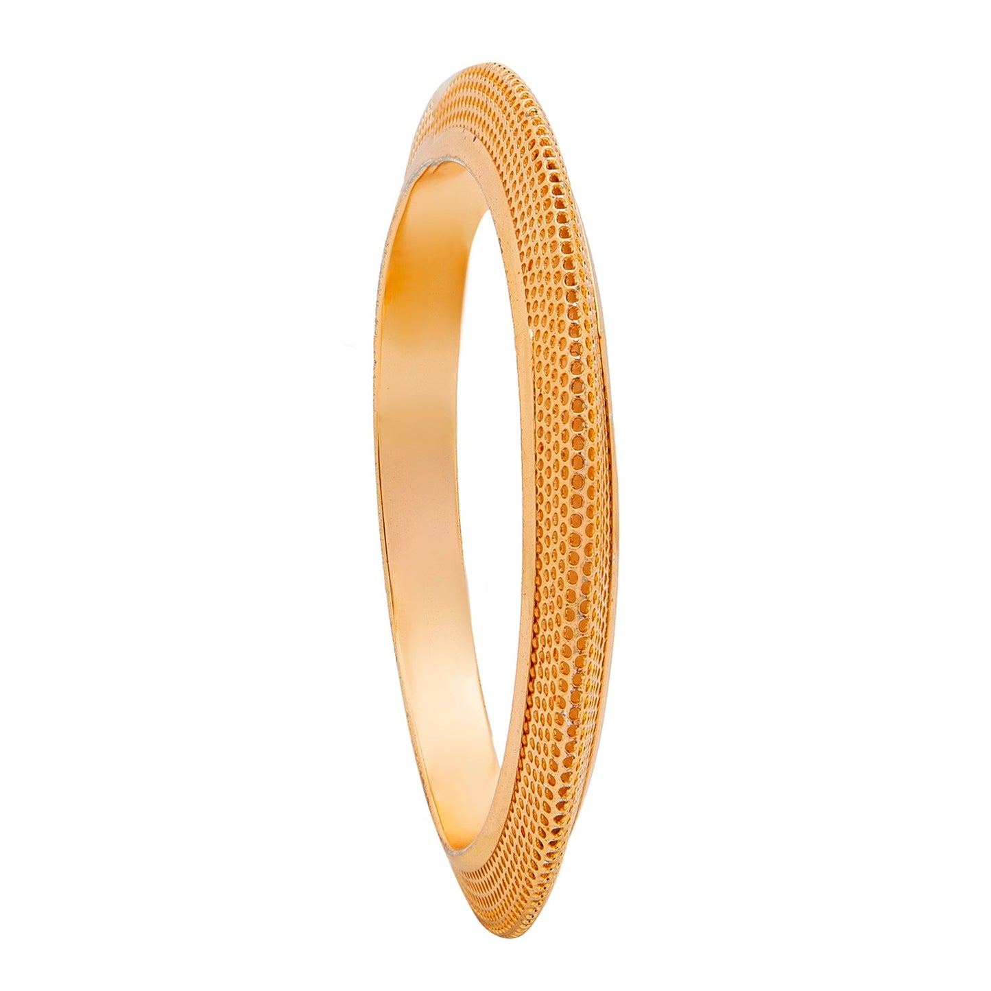 Shining Jewel Casual & Western Style Metal Fashionable Rose Gold Bangles for Girls and Women (Pack of 2) (SJ_3456_2.4_RG)
