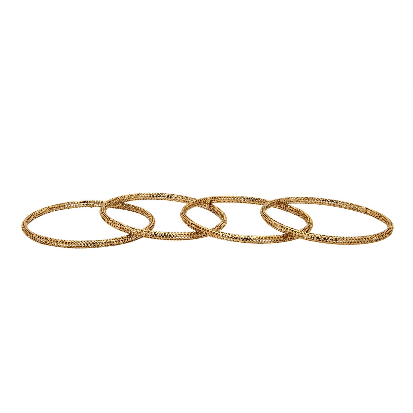Shining Jewel Casual & Western Style Metal Fashionable Gold Bangles for Girls and Women (Pack of 4) (SJ_3459_2.6_AG)