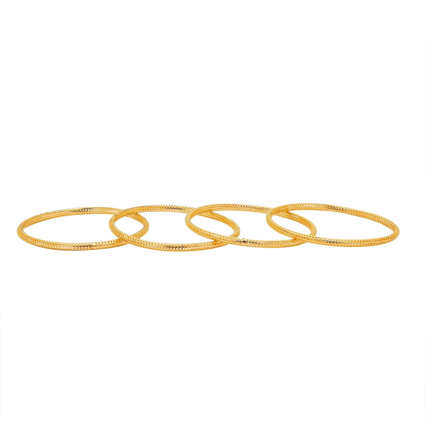 Shining Jewel Casual & Western Style Metal Fashionable Rose Gold Bangles for Girls and Women (Pack of 4) (SJ_3459_2.10_G)