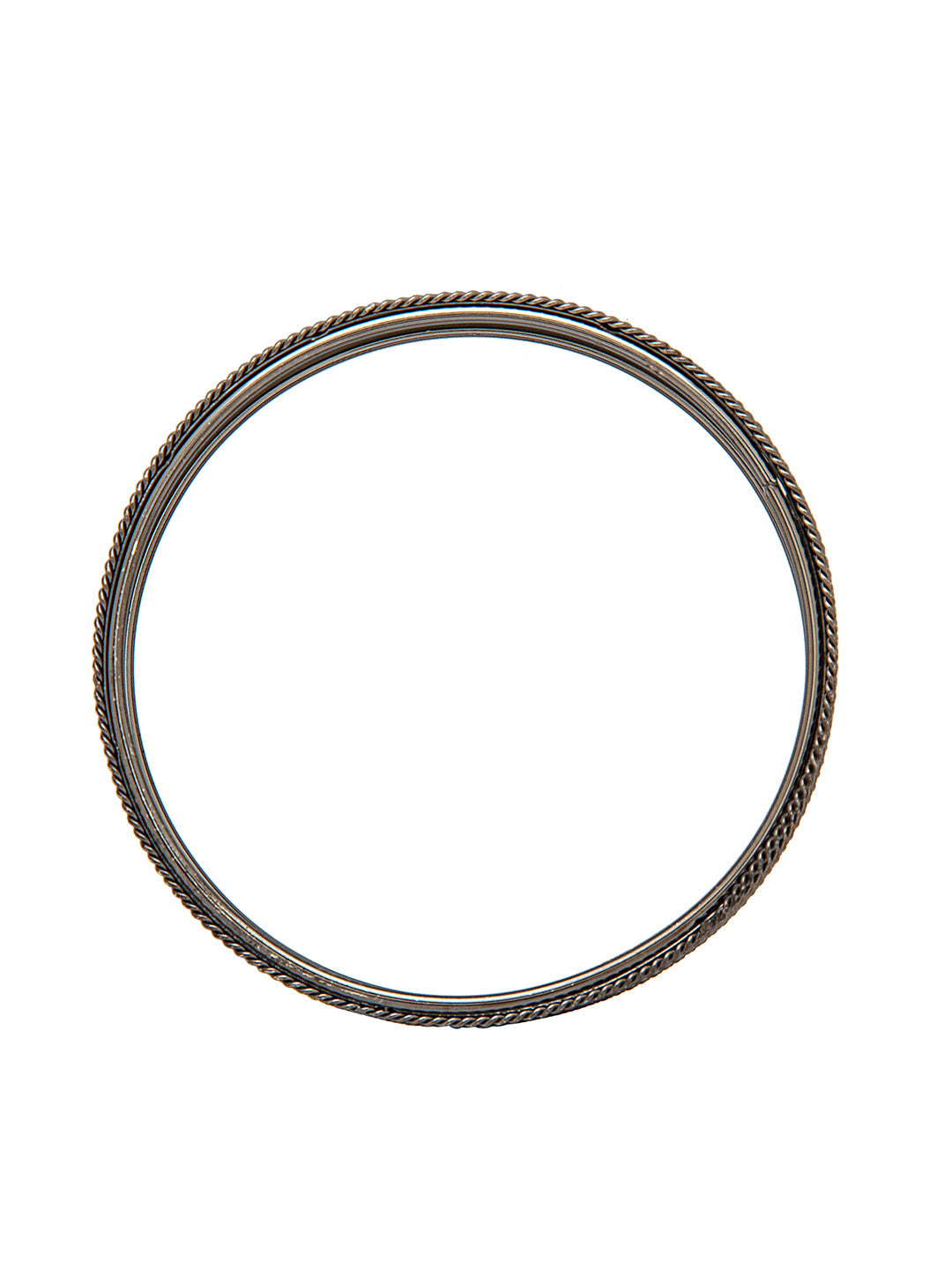 Shining Jewel Casual & Western Style Metal Fashionable Antique Silver Bangles for Girls and Women (Pack of 2) (SJ_3473_AS_2.6)