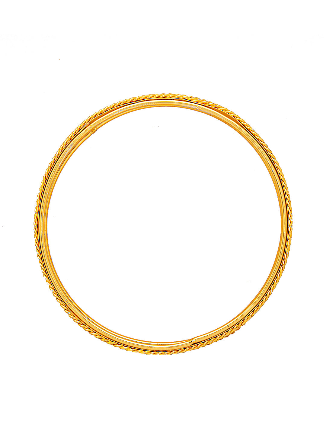 Shining Jewel Casual & Western Style Metal Fashionable Gold Bangles for Girls and Women (Pack of 2) (SJ_3473_G_2.6)