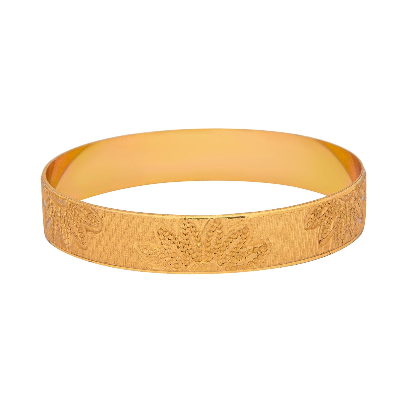 Shining Jewel Gold Plated Traditional Handcrafted Flower leaves Designer Bangles for Women (Pack of 2) SJ_3490_2.6