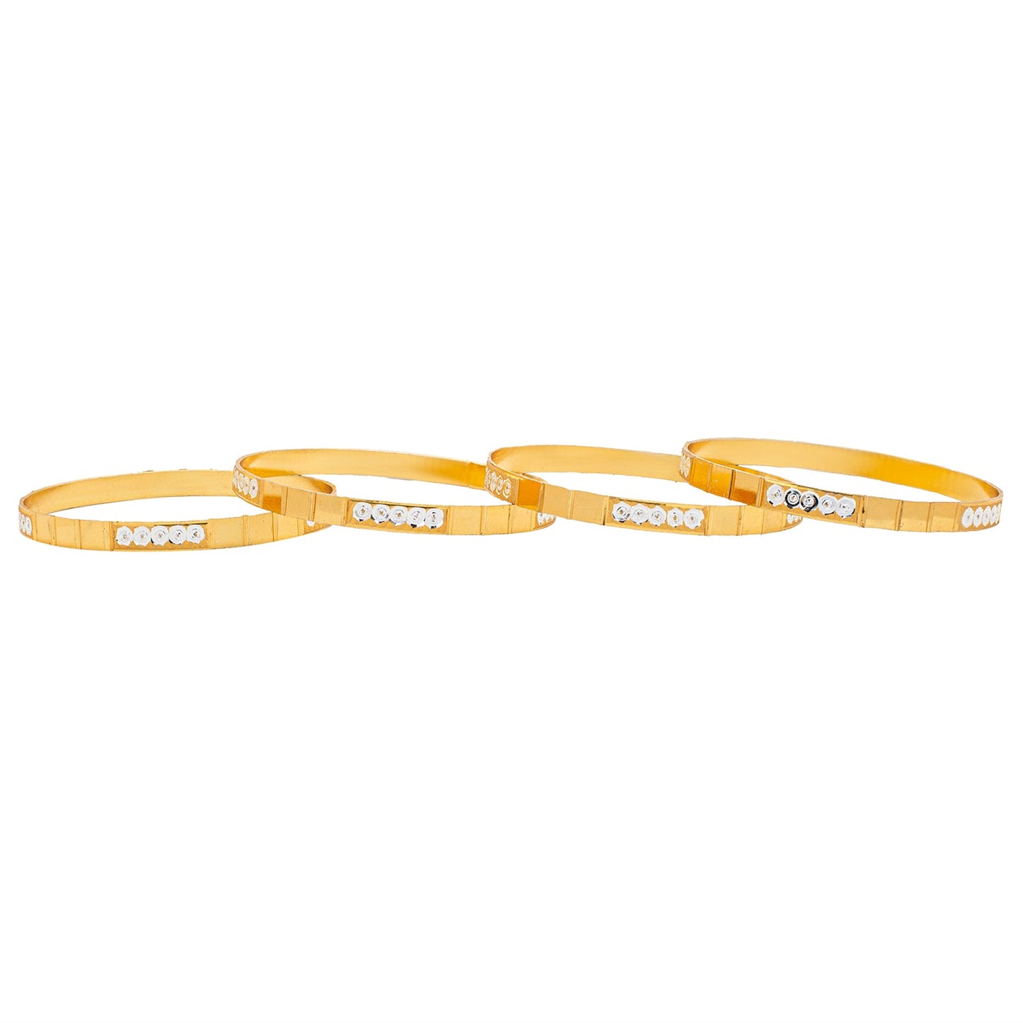Shining JewelTwo Tone Gold & Silver Plated Traditional Designer Bangles for Women (SJ_3506_2.8)