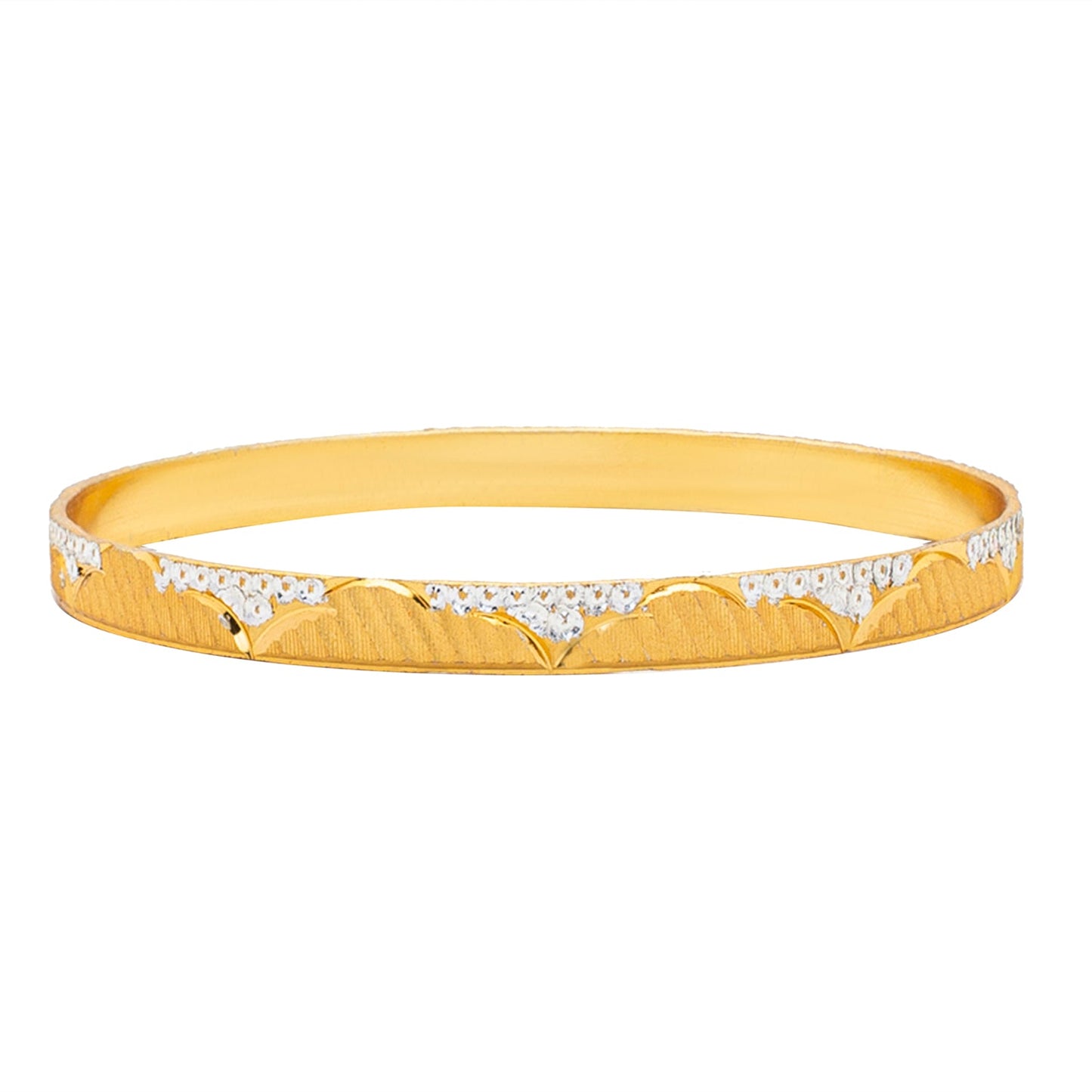 Shining JewelTwo Tone Gold & Silver Plated Traditional Designer Bangles for Women (SJ_3507_2.6)