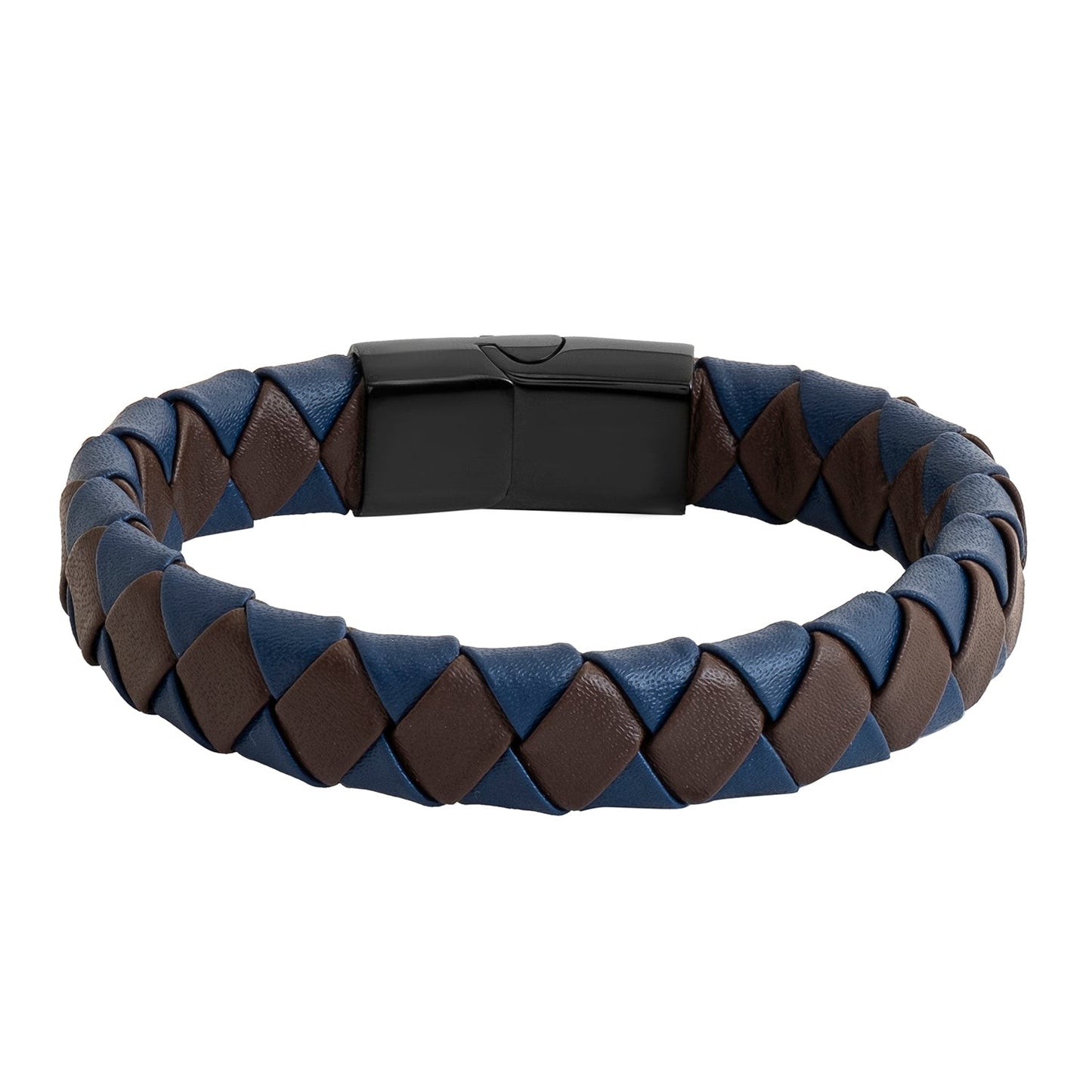 Braided Design Blue Leather Braclelet for Men,Boys (SJ_3527_BL)