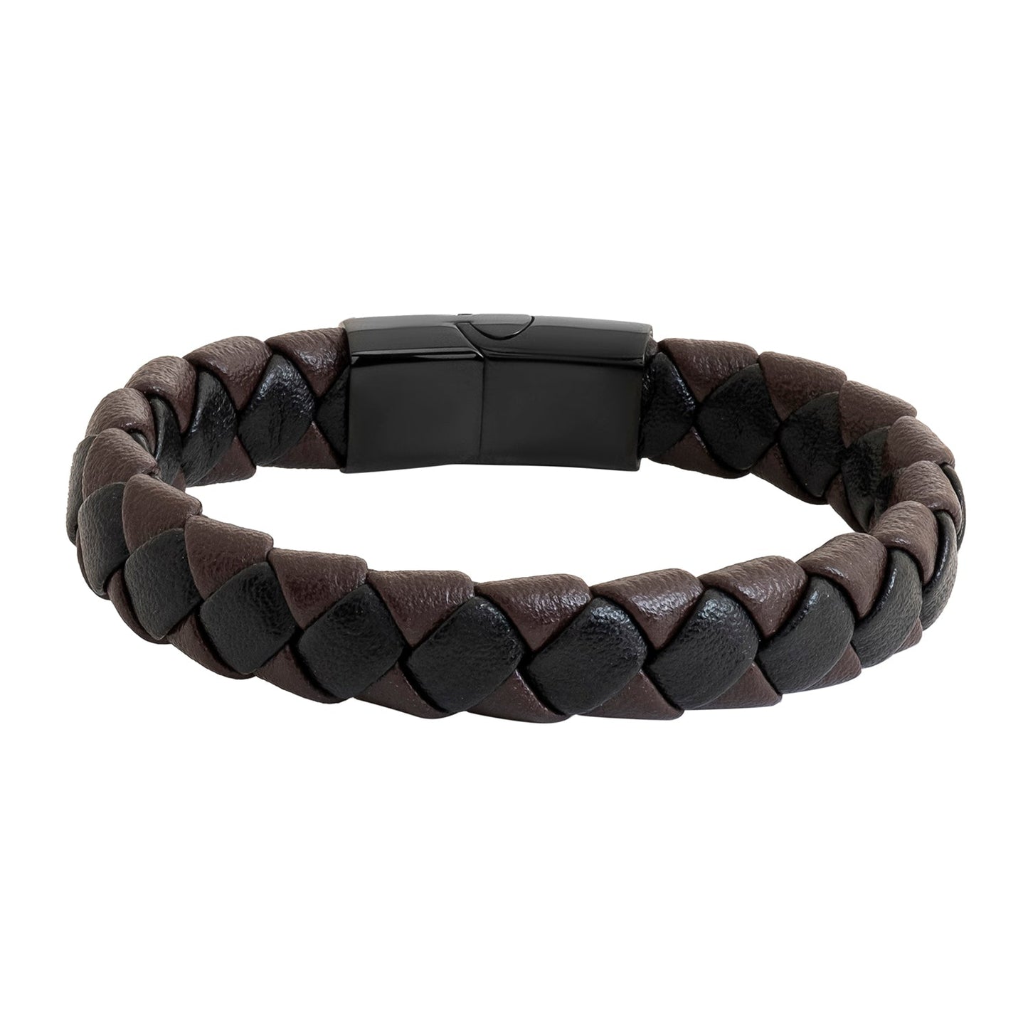 Braided Design Brown Leather Braclelet for Men,Boys (SJ_3527_BR)