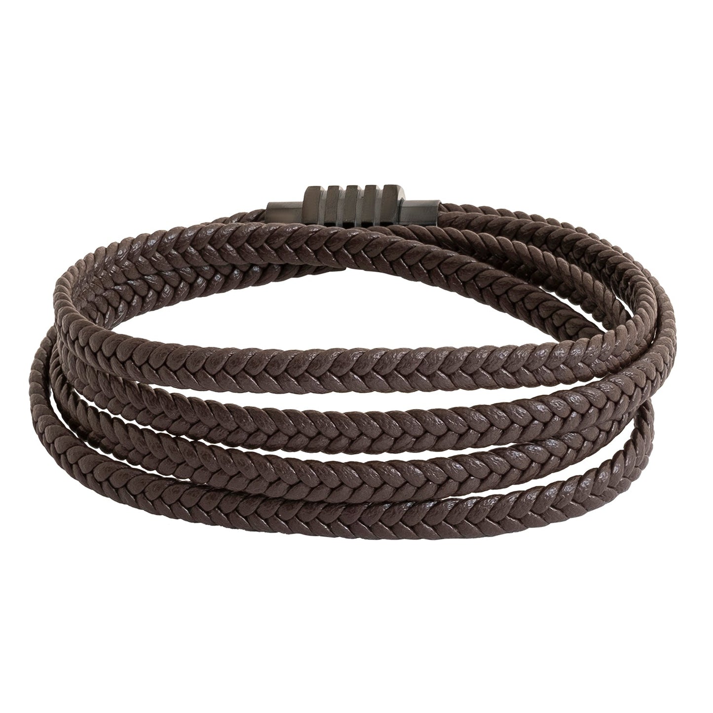 Multilayer Braided Design Brown Leather Bracelet for Men, Boys (SJ_3531_BR)