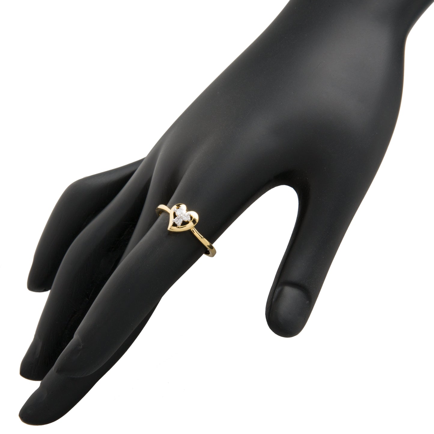 24k Gold Plated Heart Shaped ValantInes day FInger RIng For Women (SJ_4137)