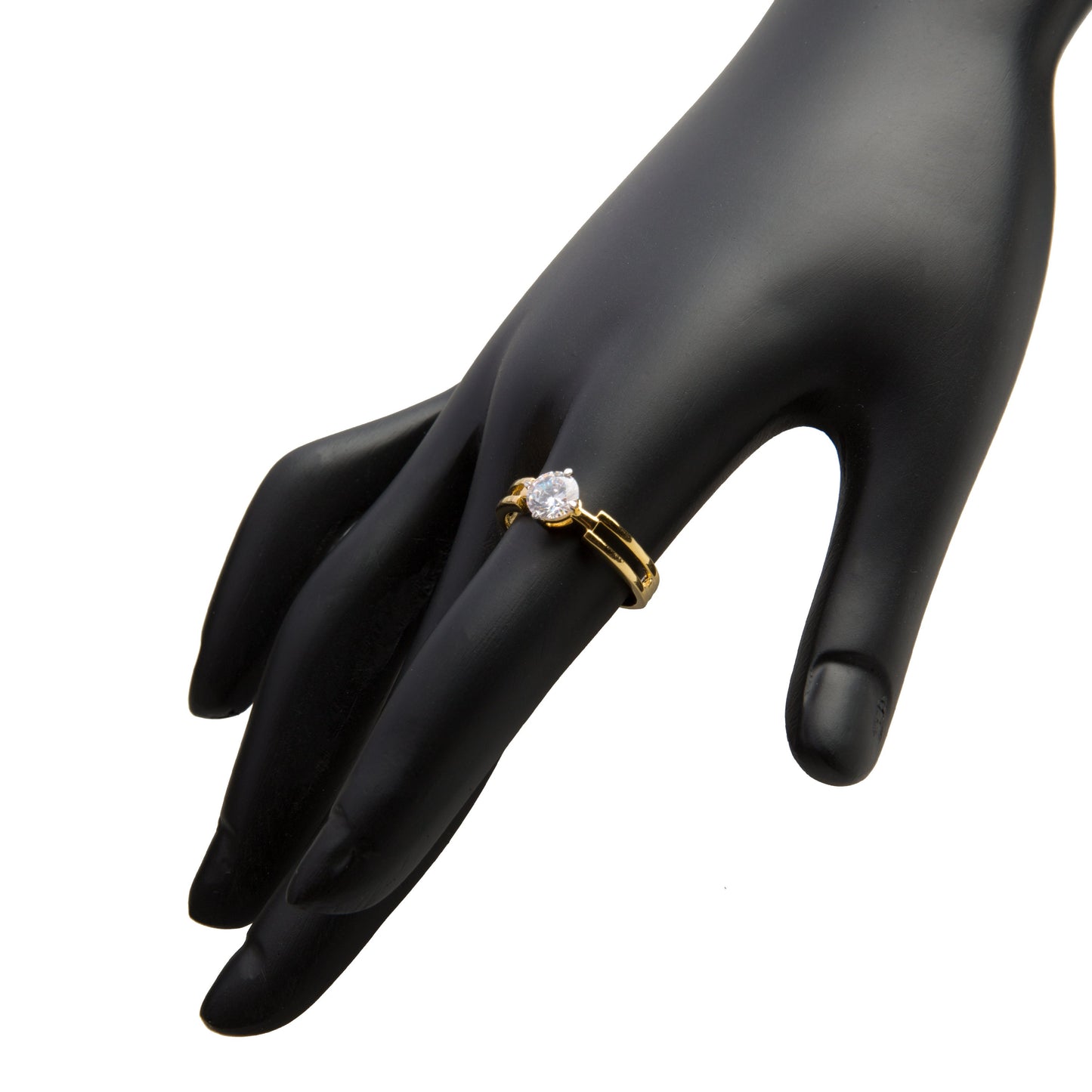 24k Gold Plated Classic Solitaire Design FInger RIng For Women (SJ_4139)