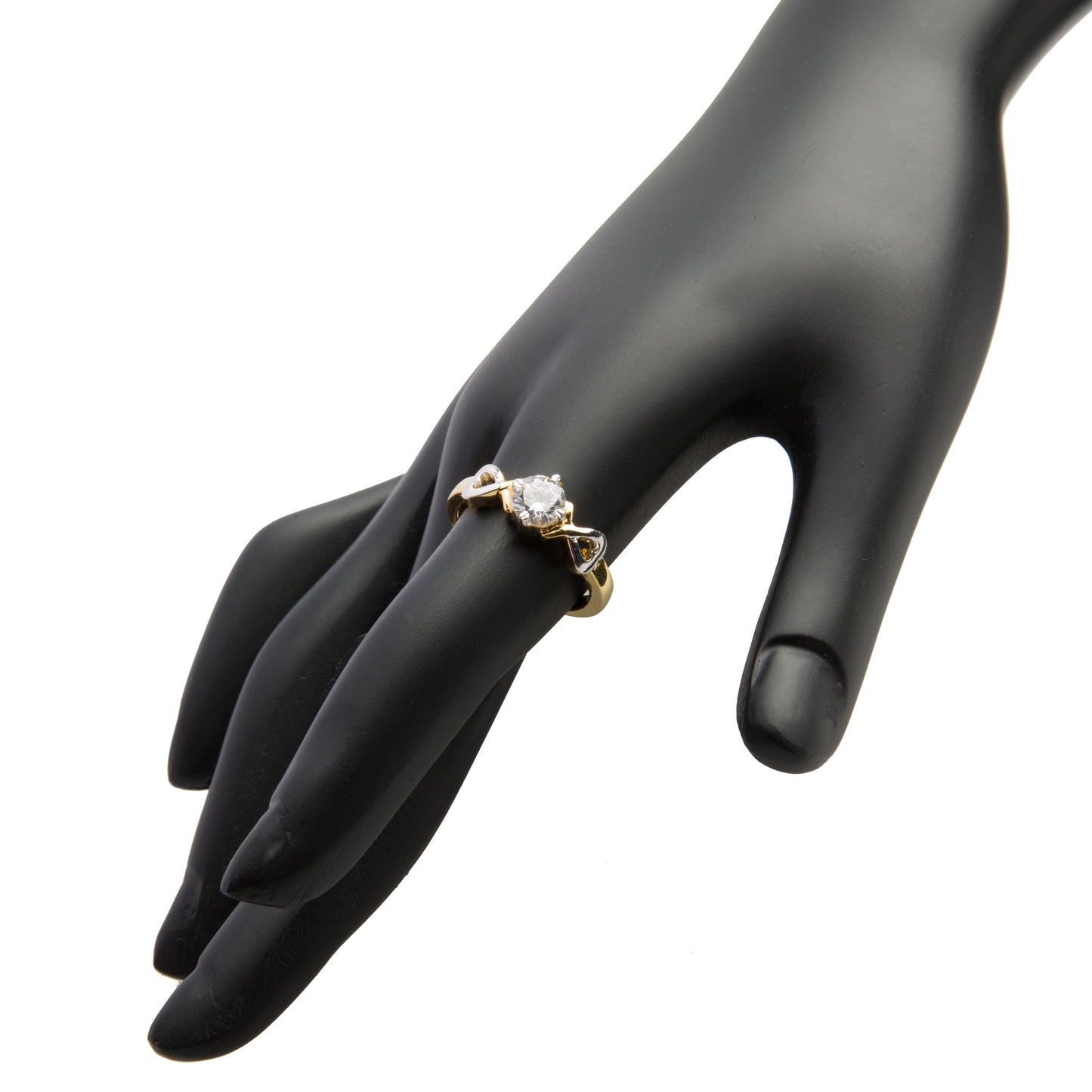 Two tone PlatIng Classic Solitaire Design FInger RIng For Women (SJ_4140)