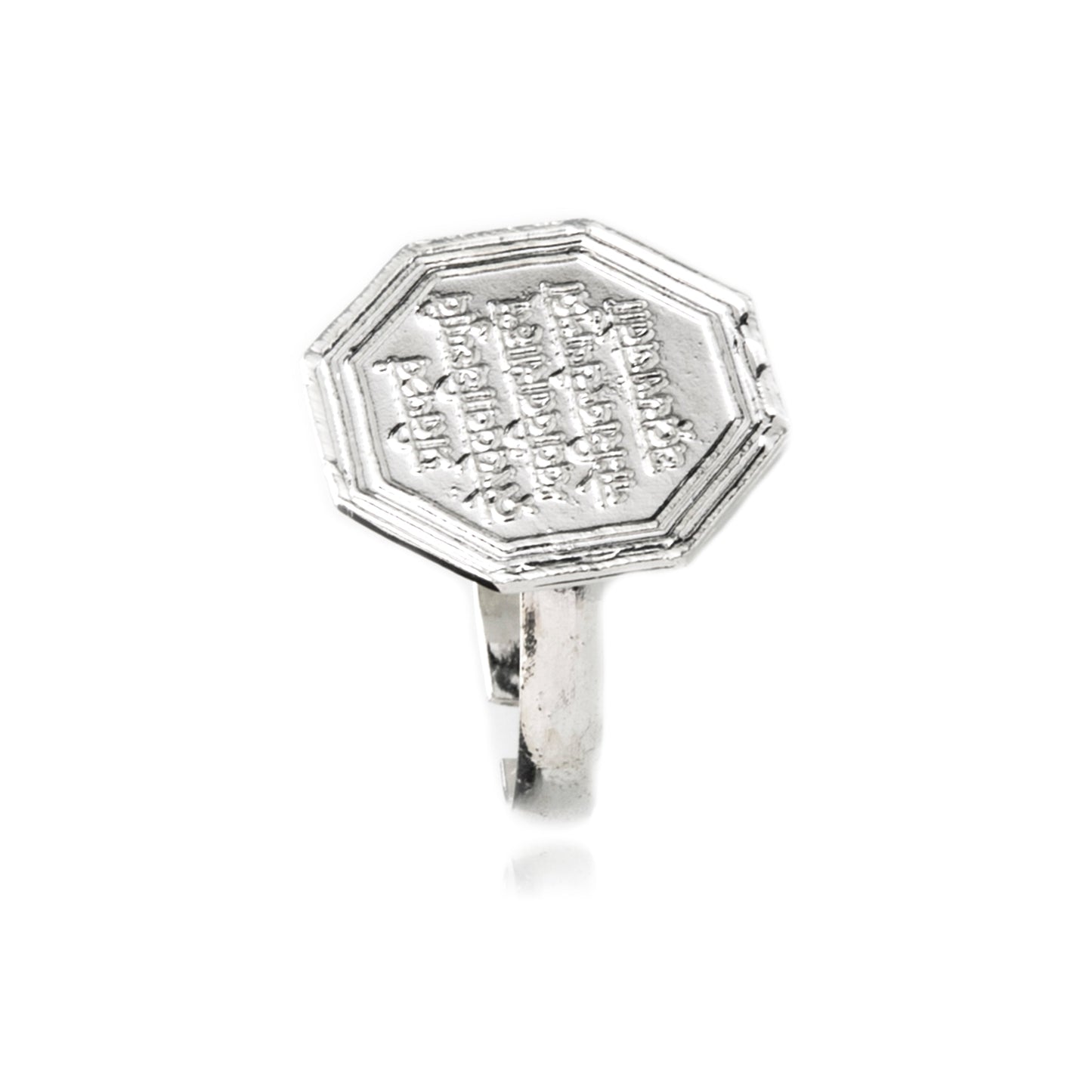 925 Silver Plated Shivaji Maharaj Rajmudra Finger Ring For Men (SJ_4248)