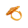 Gold Plated Kundan, LCT, Pearls and CZ studded Traditional Big Oversized Finger Ring for Women (SJ_4255)