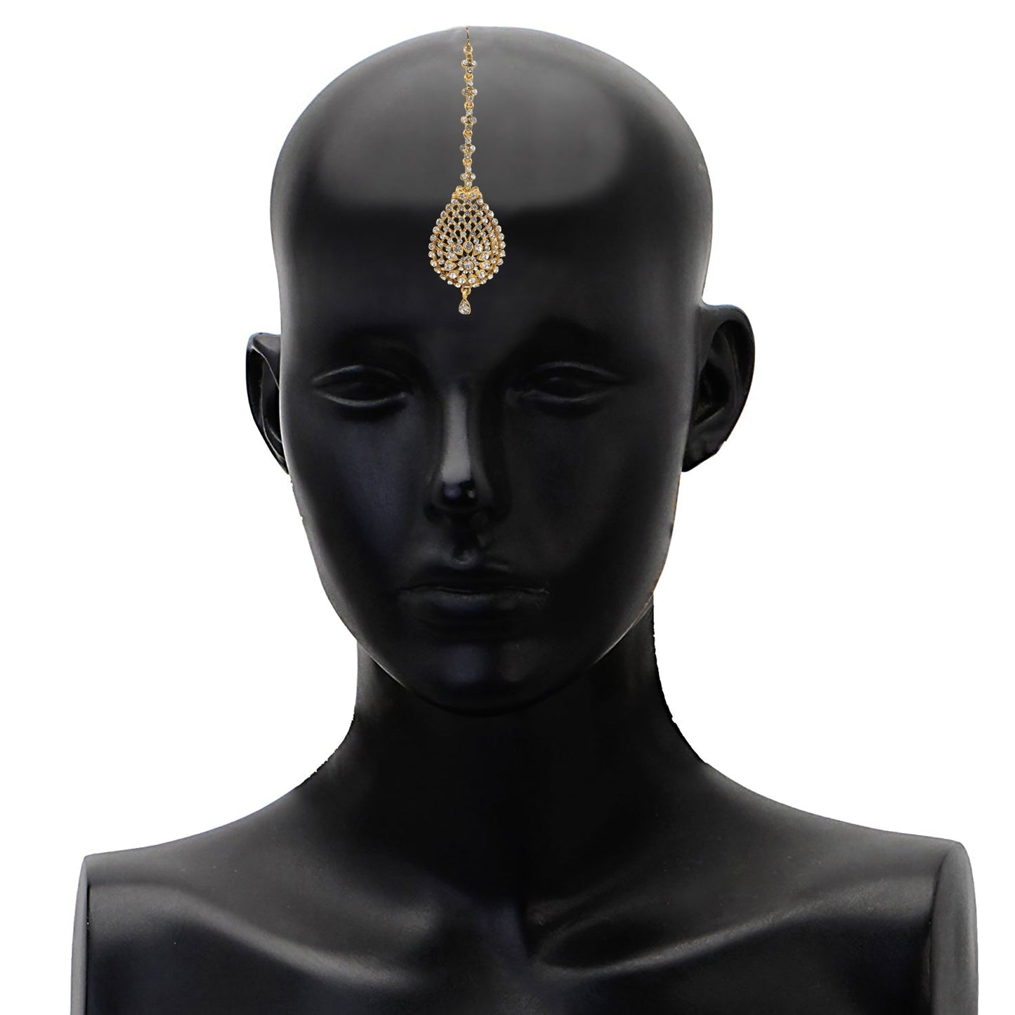 Traditional Indian CZ Studded, LCT Ctystal Designer Bridal Maangtikka for Women and Girls (SJ_5041)