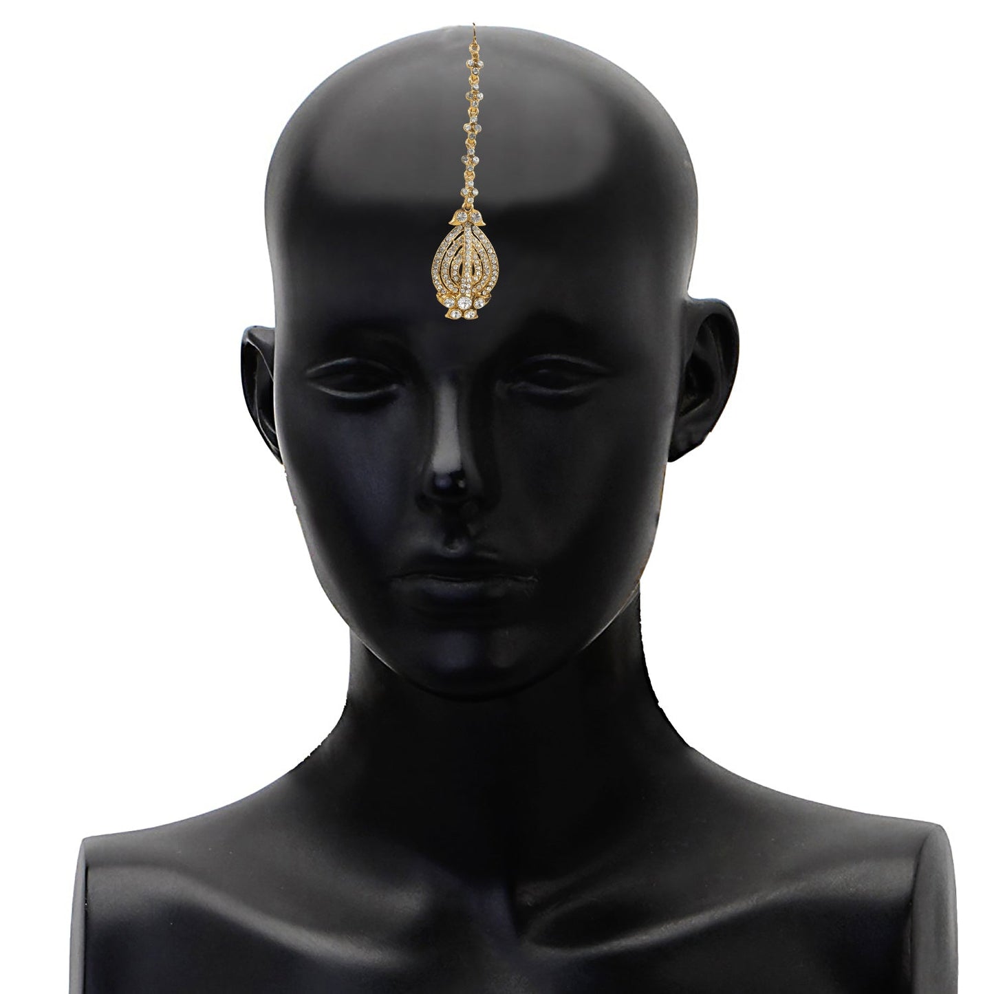 Traditional Indian CZ Studded, LCT Ctystal Designer Bridal Maangtikka for Women and Girls (SJ_5043)