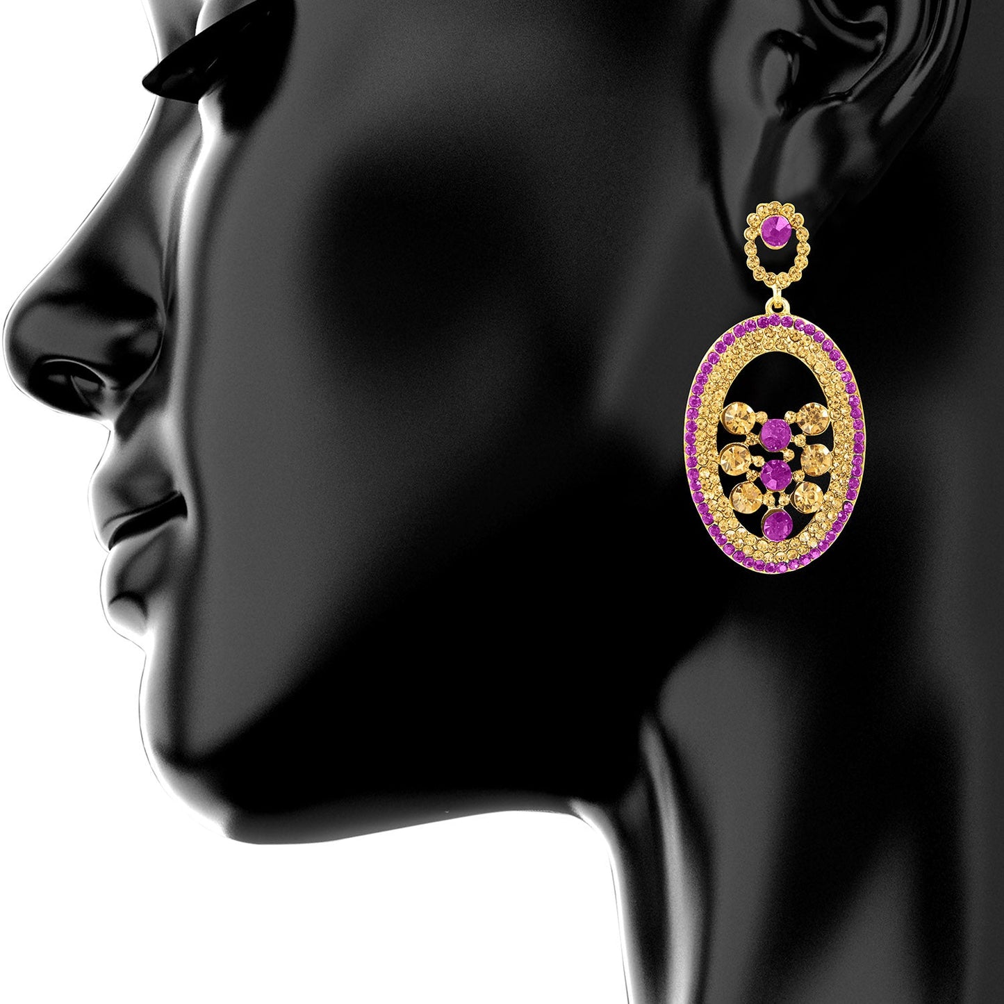 Gold Chandelier Designer Earrings (SJ_563)