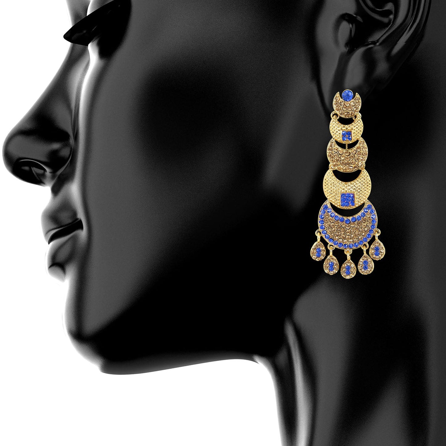 Gold Chandelier Designer Earrings (SJ_569)