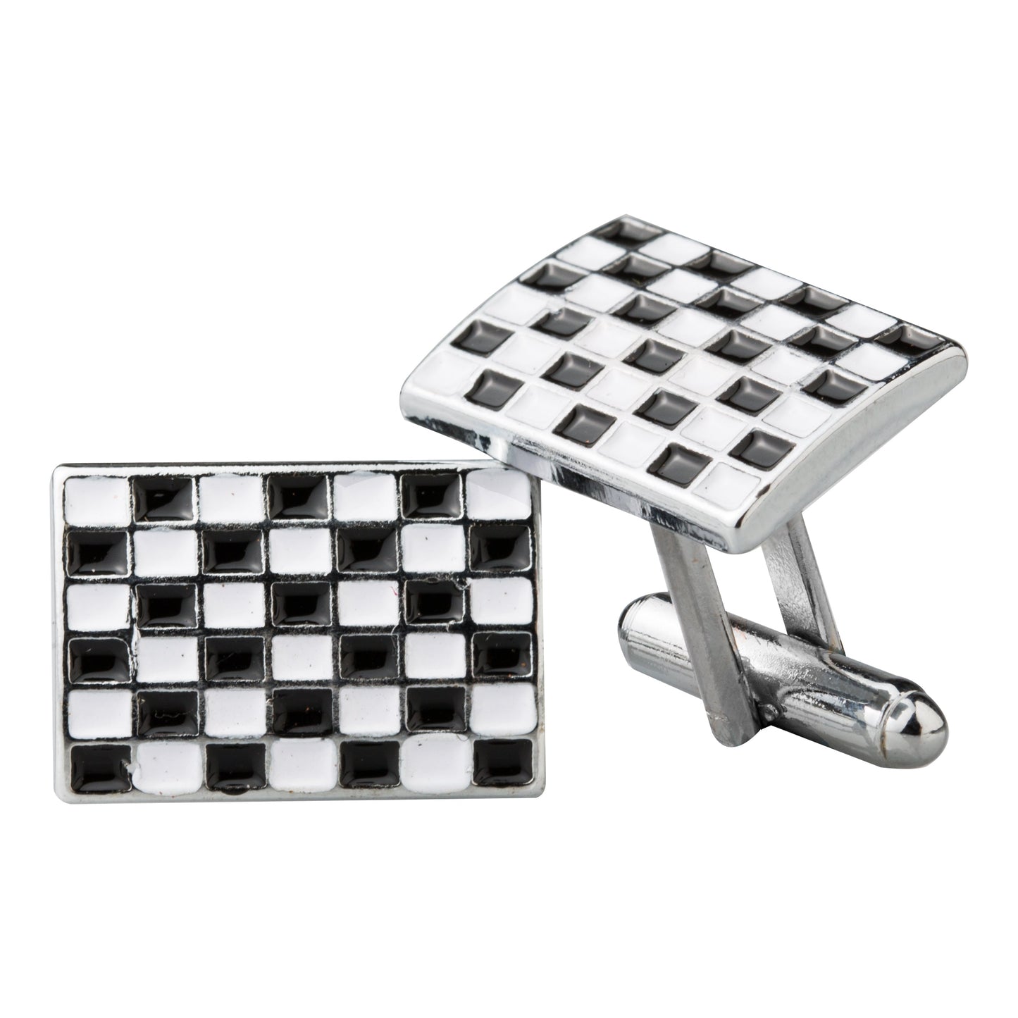 Chrome Silver Plated Designer Cufflinks for Men (SJ_7062) - Shining Jewel