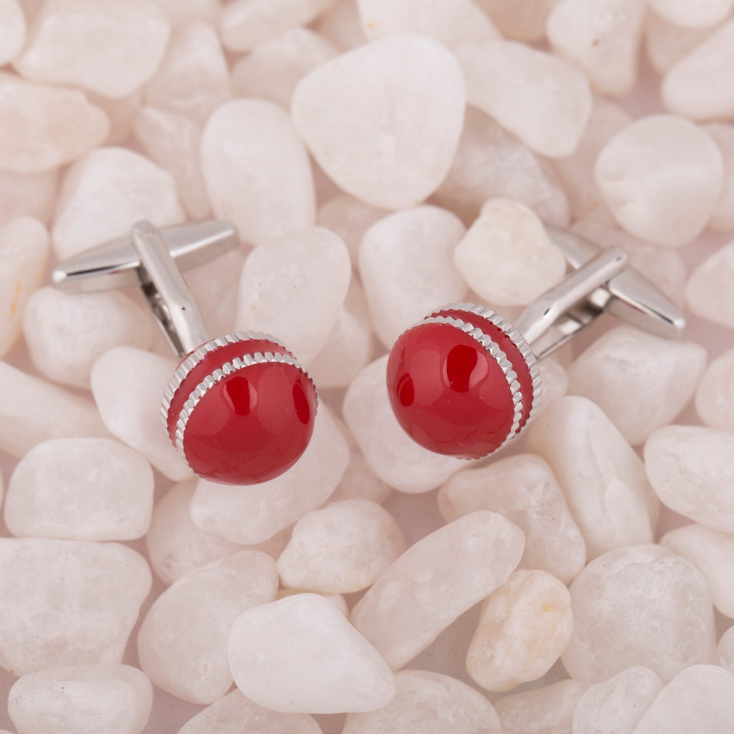 Funky & Stylish Cufflinks for Men - Cricket Season Ball Design (SJ_7085) - Shining Jewel