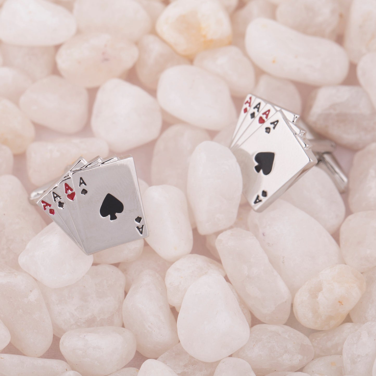 Funky & Stylish Cufflinks for Men - Poker Ace Playing Cards Cufflink Design (SJ_7088) - Shining Jewel