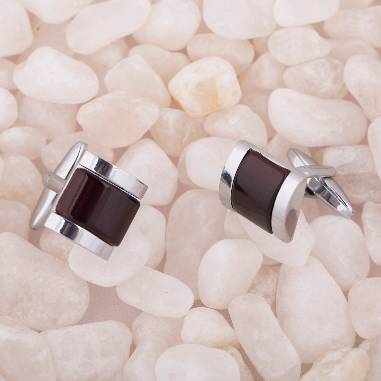 Chrome Silver Plated Designer Cufflinks for Men (SJ_7089) - Shining Jewel