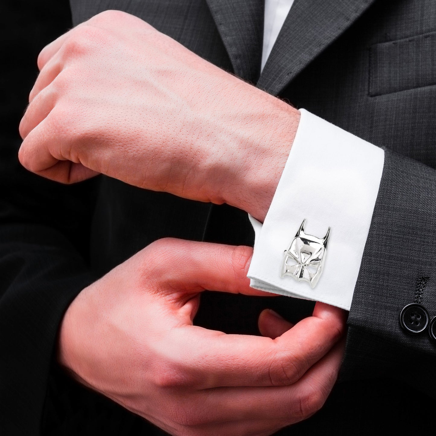 Elegant Fancy and Designer Silver Plated Batman Cufflinks for Men - Superhero Batman Design (SJ_7120) - Shining Jewel