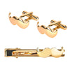 Designer Stylish 3 pcs Accessories Moustache Gold Plated Cufflinks + Tiepin Set for Men (SJ_7129) - Shining Jewel