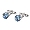 Designer Stylish CZ Zircon Gemstone Studded Accessories Silver Rodium Plated Cufflinks for Men (SJ_7136) - Shining Jewel