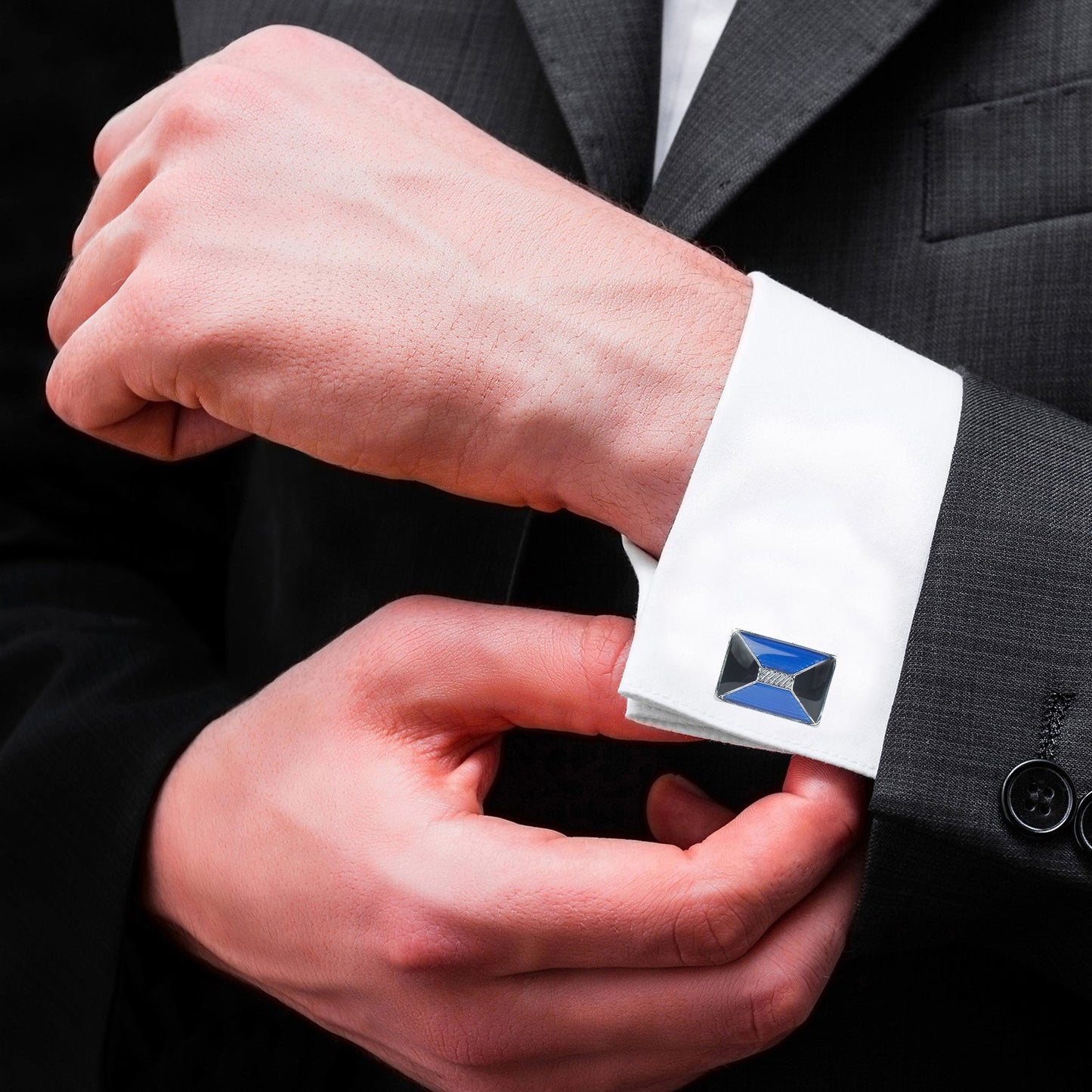 Designer Stylish 3 pcs Accessories Formal Elegant Silver Rhodium Plated Cufflinks + Tiepin Set for Men (SJ_7145)